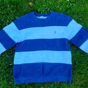 Vintage Yves Saint Laurent YSL striped navy white jumper size large